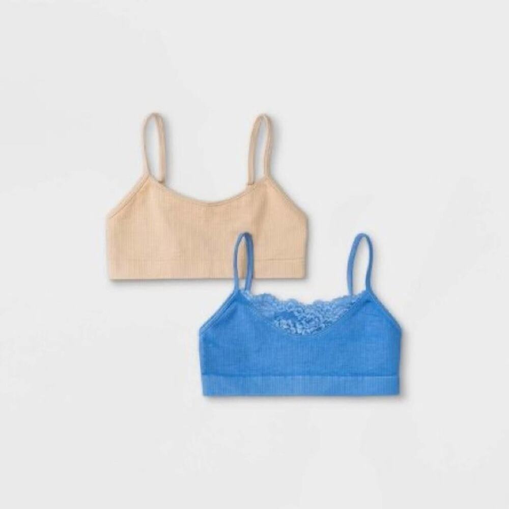 Cat & Jack Girls' 2pk Seamless Lace Bra SIZE L NWT YOU GET 4